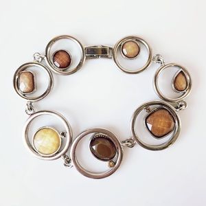 Lia Sophia Round Circle Silver tone Bracelet
